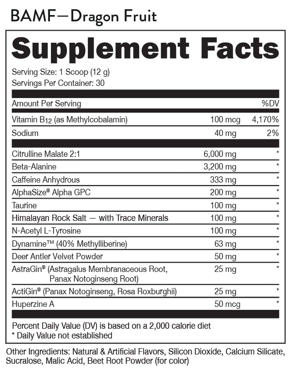 BUCKED UP: BAMF High Stimulant Nootropic Pre-Workout